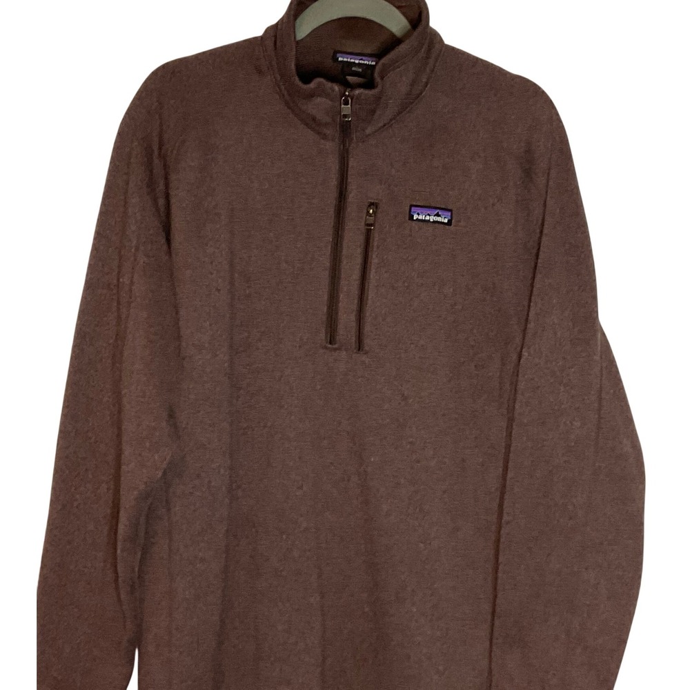 Patagonia men's Better Sweater quarter zip fleece shirt 25523 large brown